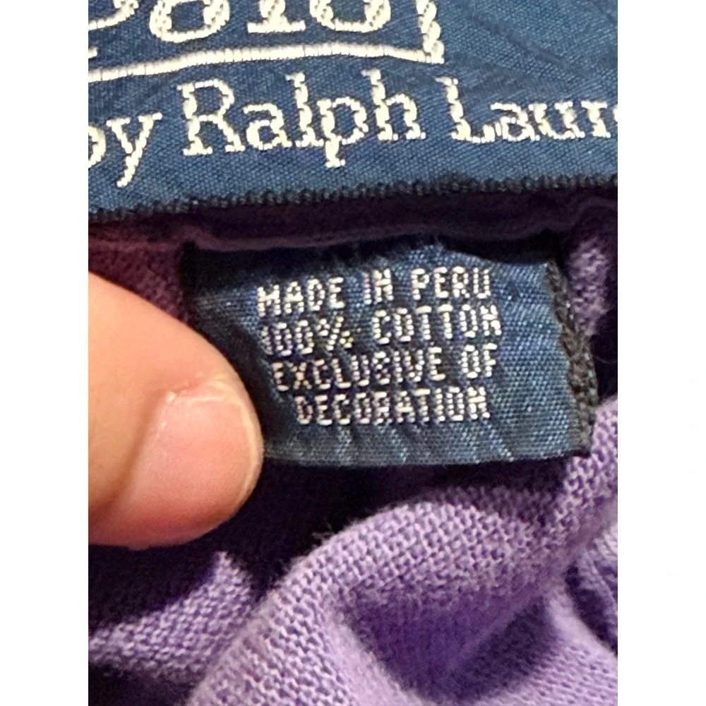 Polo Ralph Lauren Mens Purple Short Sleeve Cotton Pique Polo Shirt Size M Yellow